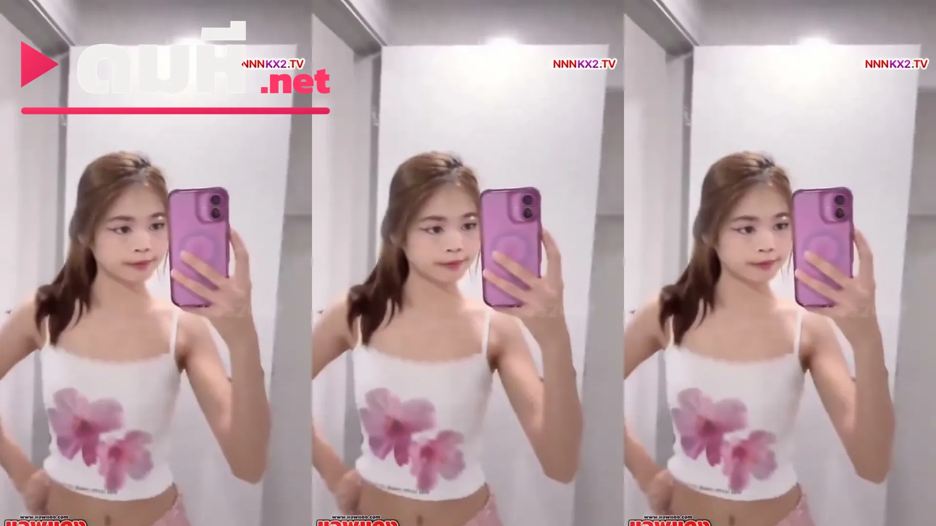 คลิปหลุดนักศึกษา น้องณชาหมวยเอ็กซ์โดนล่อคาห้องน้ำ ยืนแหกหีให้ซอยยับ